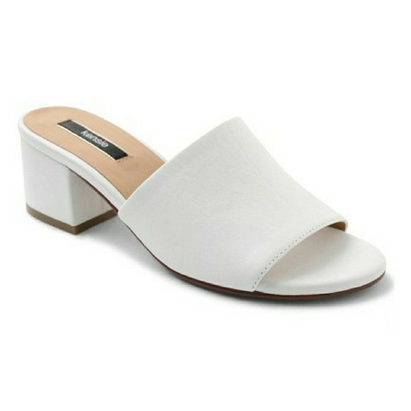 white open toe mule